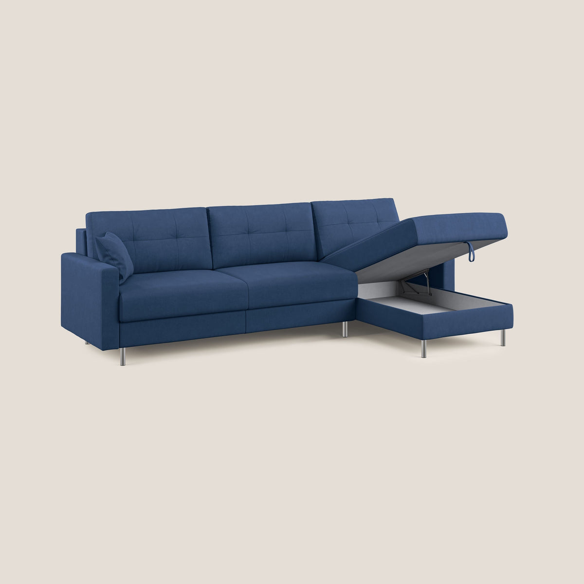 Megan divano letto angolare in microfibra smacchiabile T11 blu - divitt.sbs