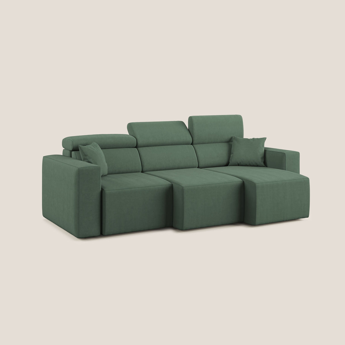Orwell divano con 3 sedute estraibili in microfibra smacchiabile T11 verde - divitt.sbs
