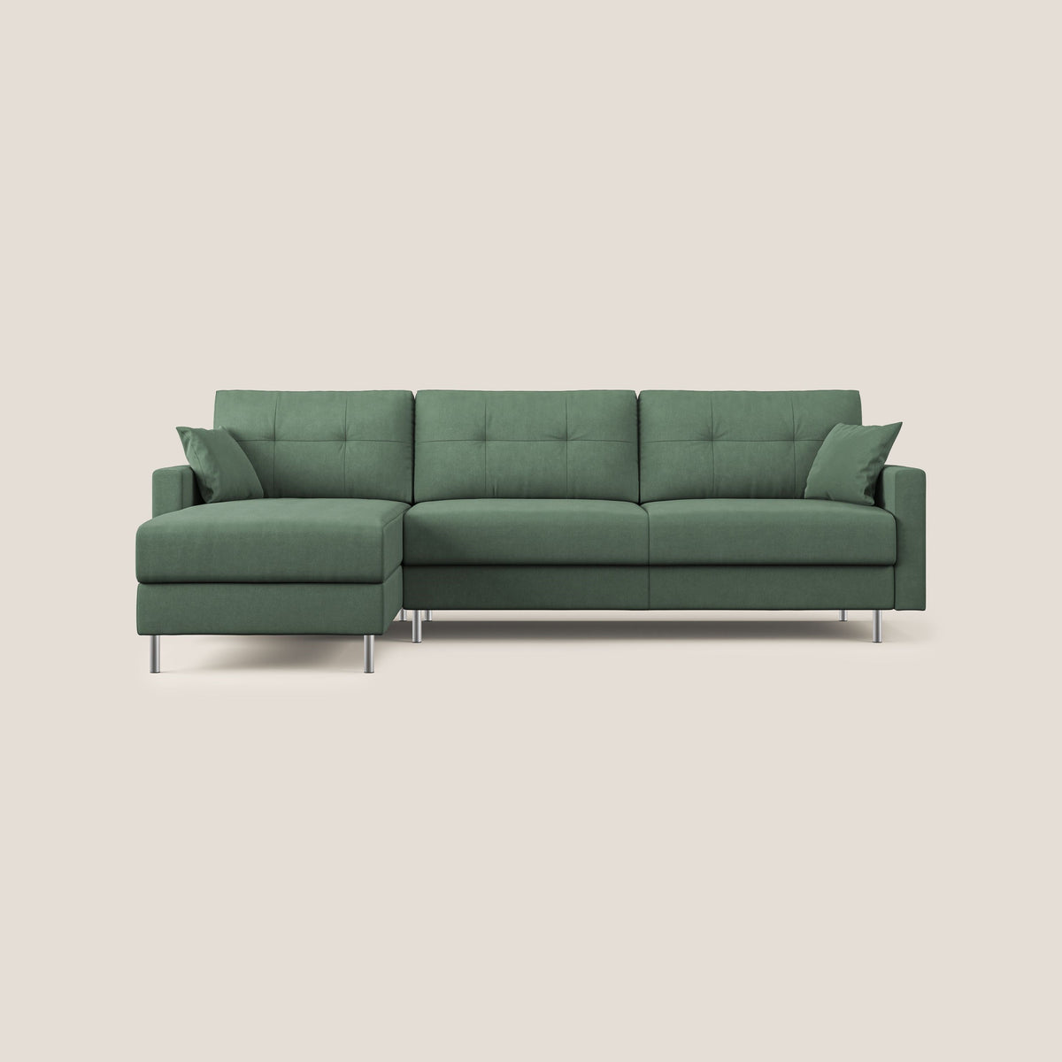 Megan divano letto angolare in microfibra smacchiabile T11 verde - divitt.sbs