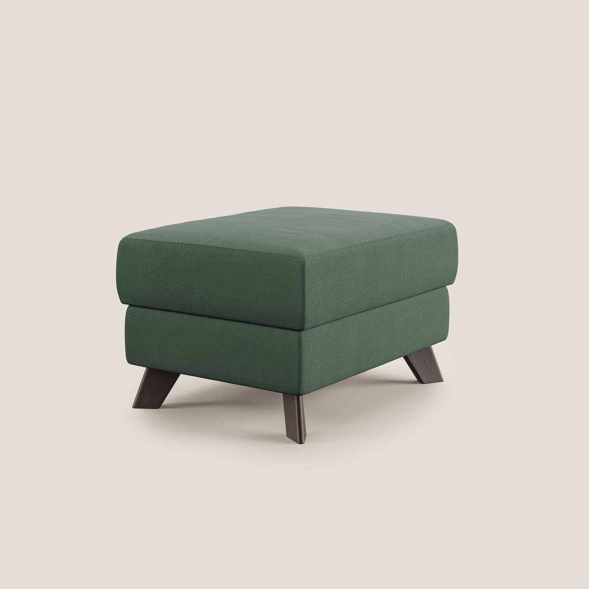 Moon Pouf contenitore e piedini alti in microfibra impermeabile T11 verde - divitt.sbs