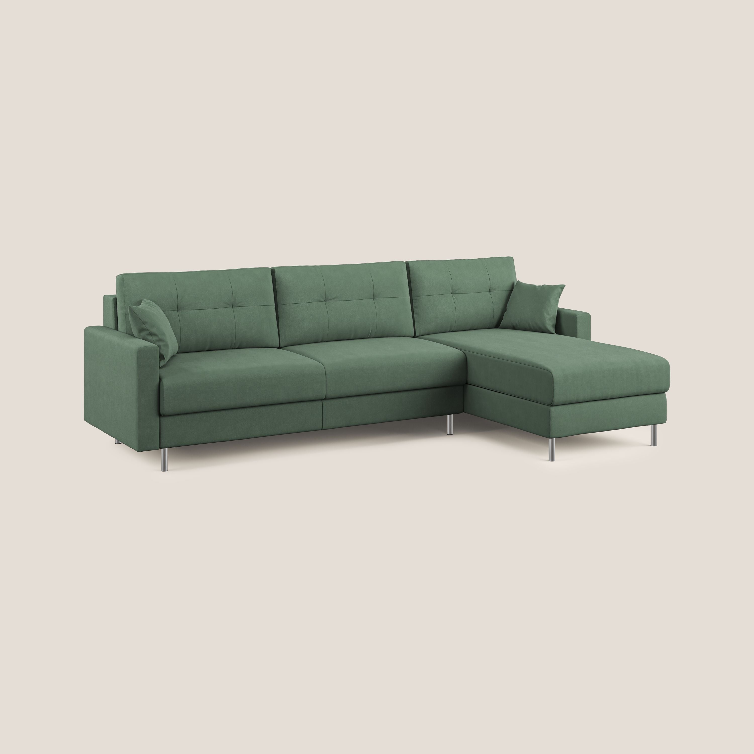 Megan divano letto angolare in microfibra smacchiabile T11 verde - divitt.sbs