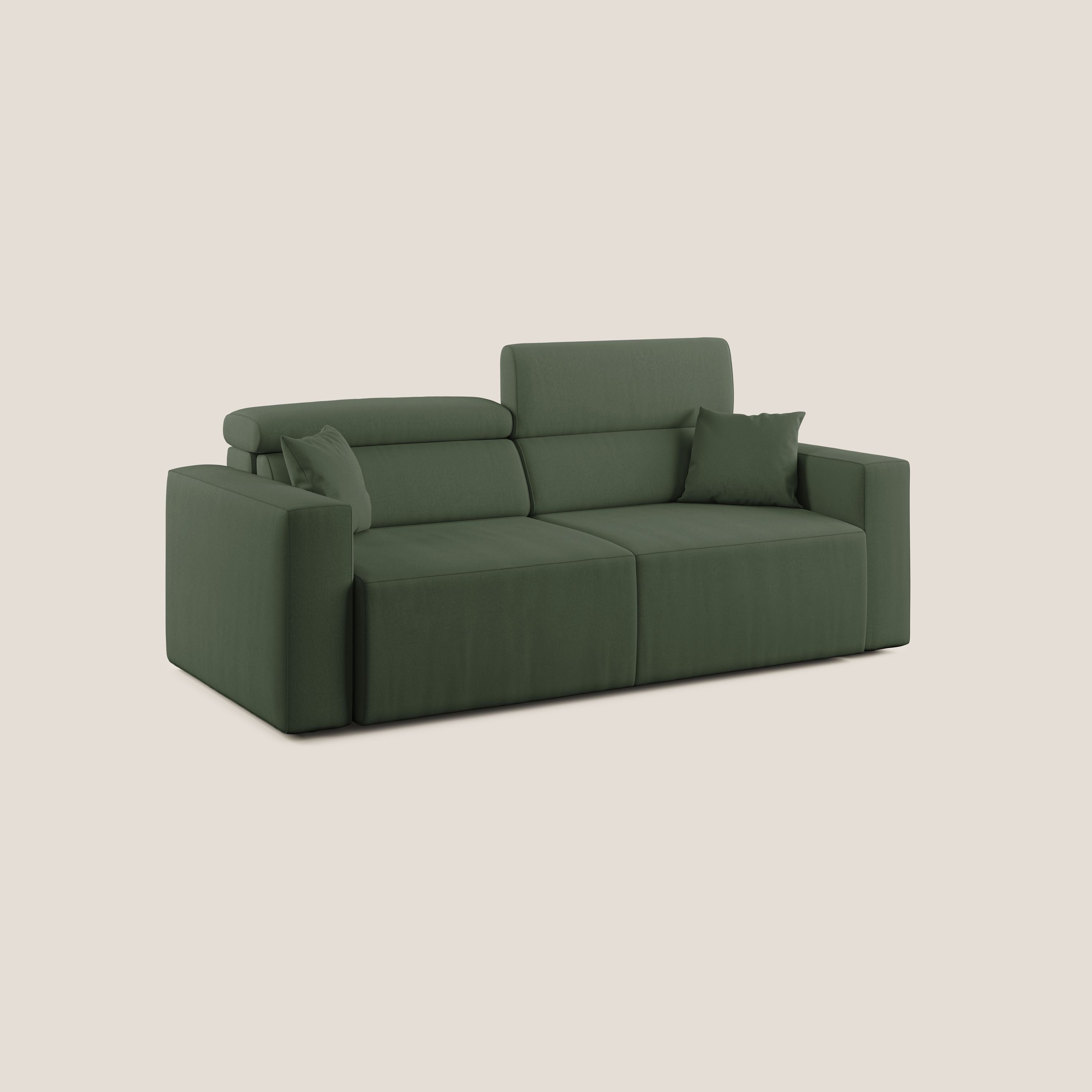 Orwell divano con seduta estraibile in microfibra smacchiabile T11 verde - divitt.sbs