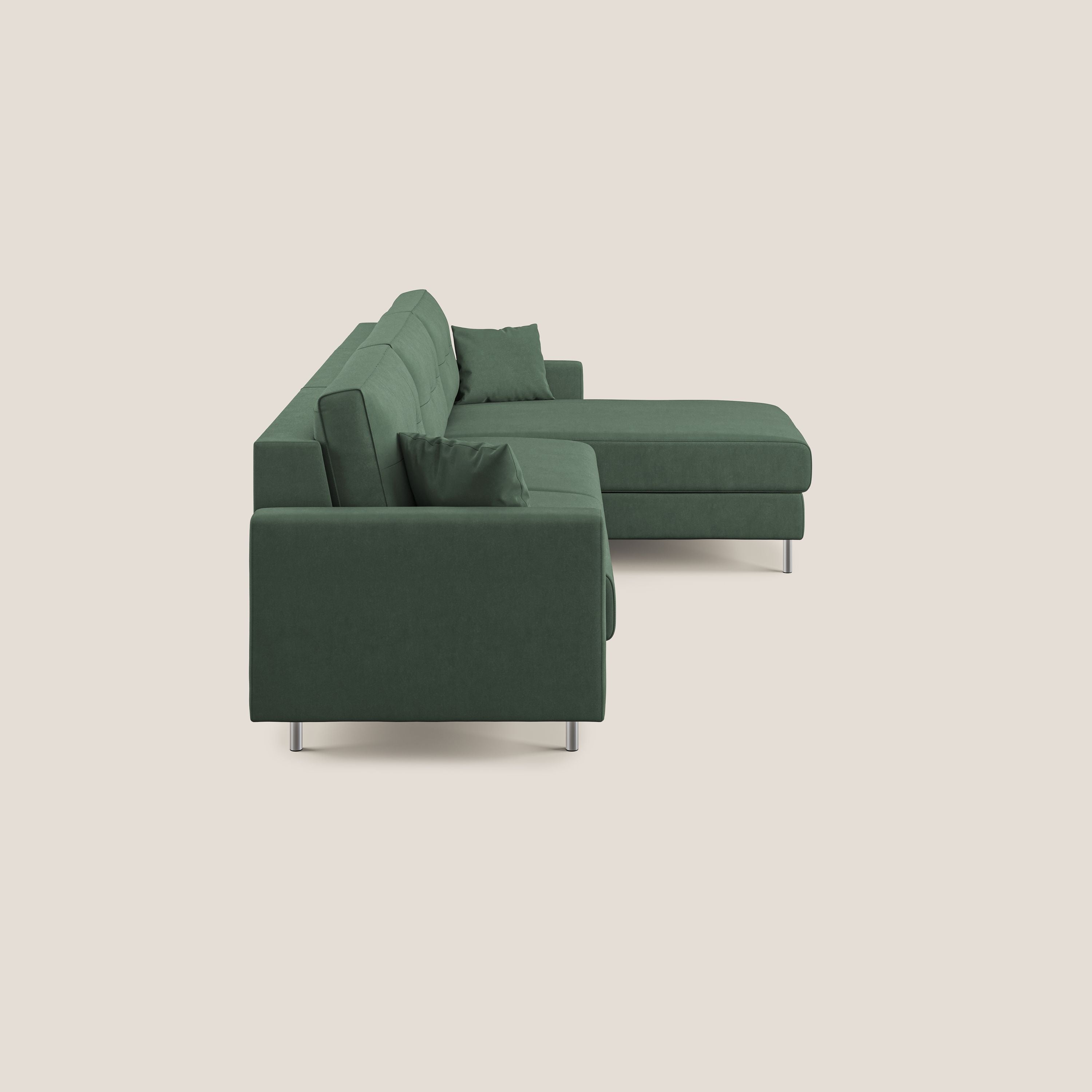 Megan divano letto angolare in microfibra smacchiabile T11 verde - divitt.sbs