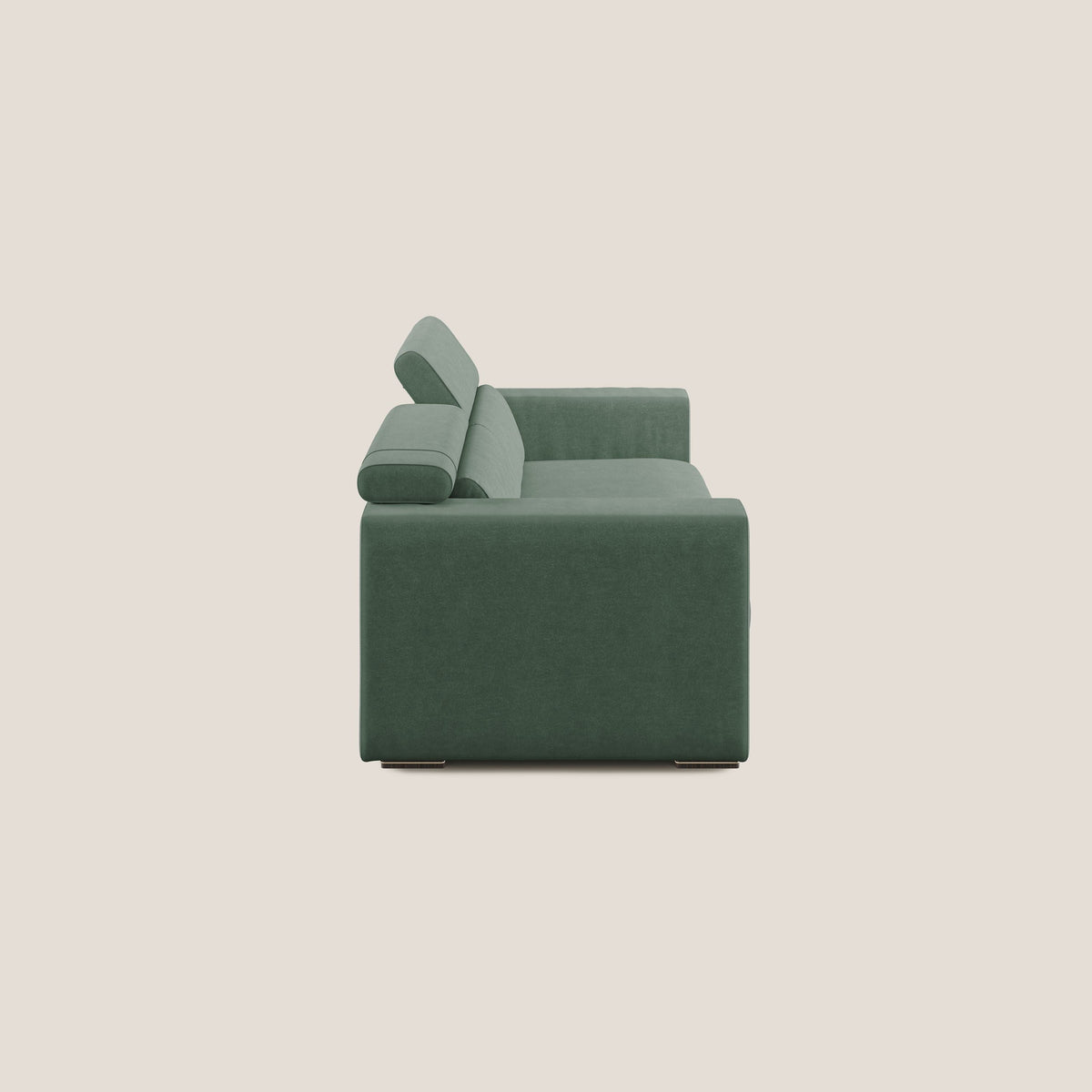 Vegas divano con poggiatesta reclinabili in microfibra smacchiabile T11 verde - divitt.sbs