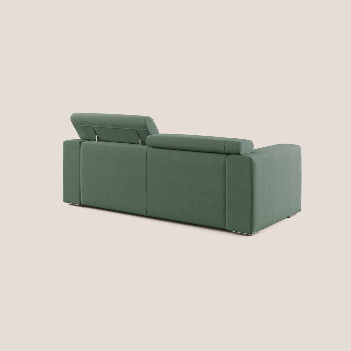 Vegas divano con poggiatesta reclinabili in microfibra smacchiabile T11 verde - divitt.sbs