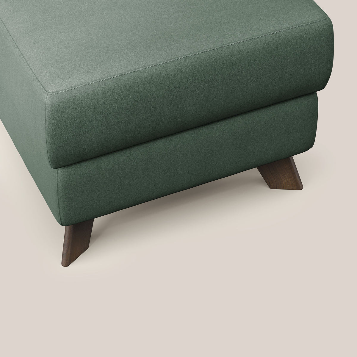 Moon Pouf contenitore e piedini alti in microfibra impermeabile T11 verde - divitt.sbs