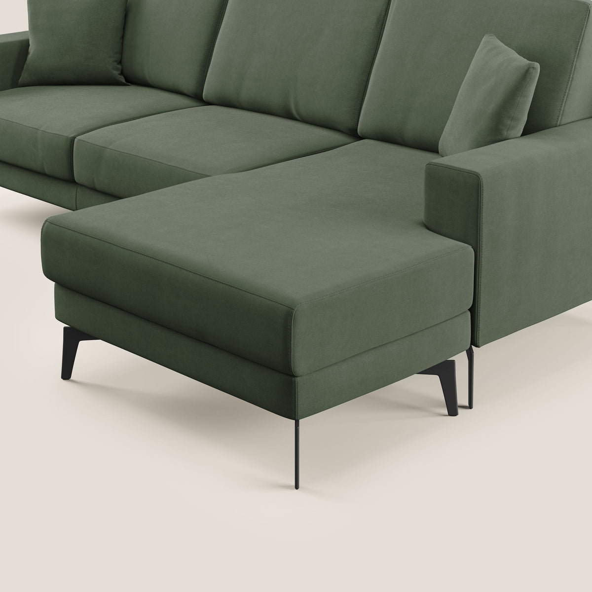 Prestige divano angolare reversibile in microfibra smacchiabile T11 verde - divitt.sbs