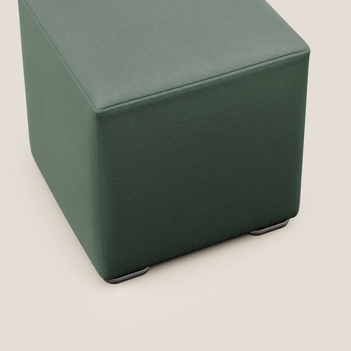 Cube pouf in microfibra smacchiabile T11 verde - divitt.sbs