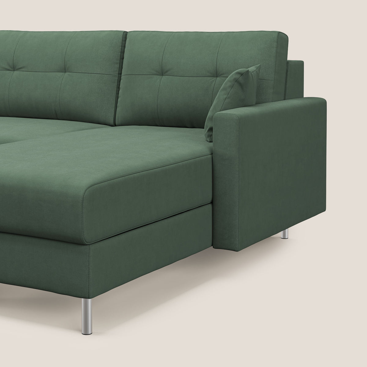 Megan divano letto angolare in microfibra smacchiabile T11 verde - divitt.sbs