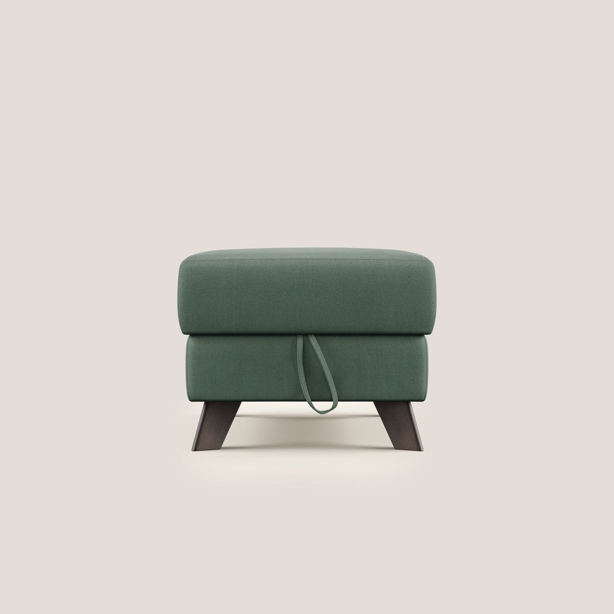 Moon Pouf contenitore e piedini alti in microfibra impermeabile T11 verde - divitt.sbs