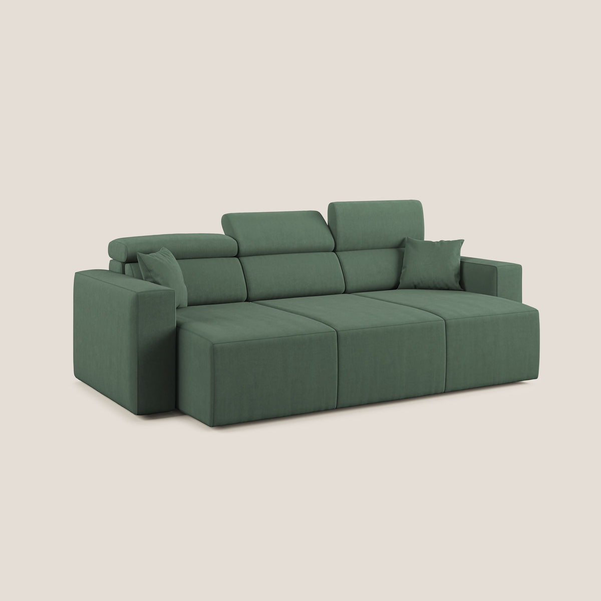 Orwell divano con 3 sedute estraibili in microfibra smacchiabile T11 verde - divitt.sbs