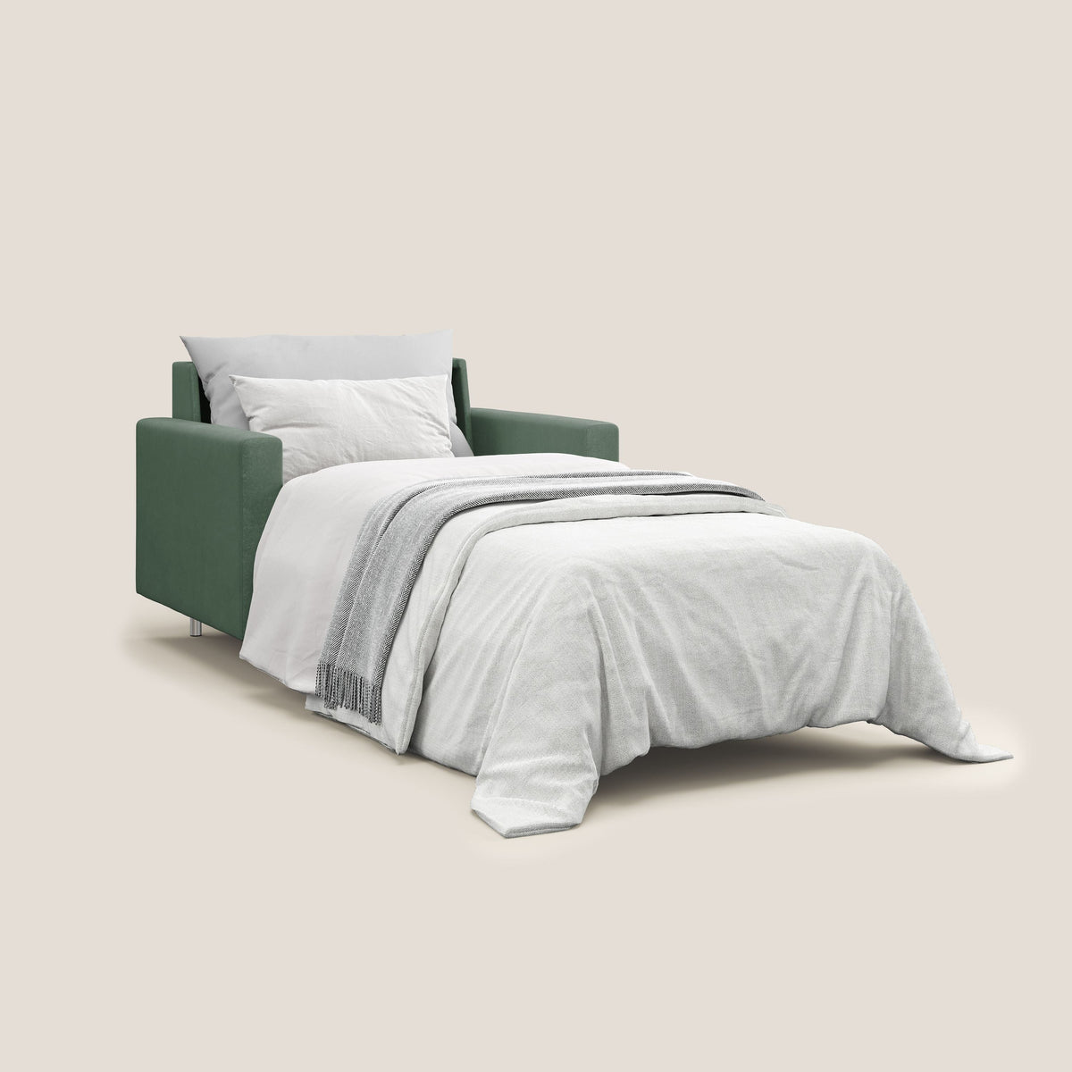 Megan poltrona letto in microfibra smacchiabile T11 verde - divitt.sbs