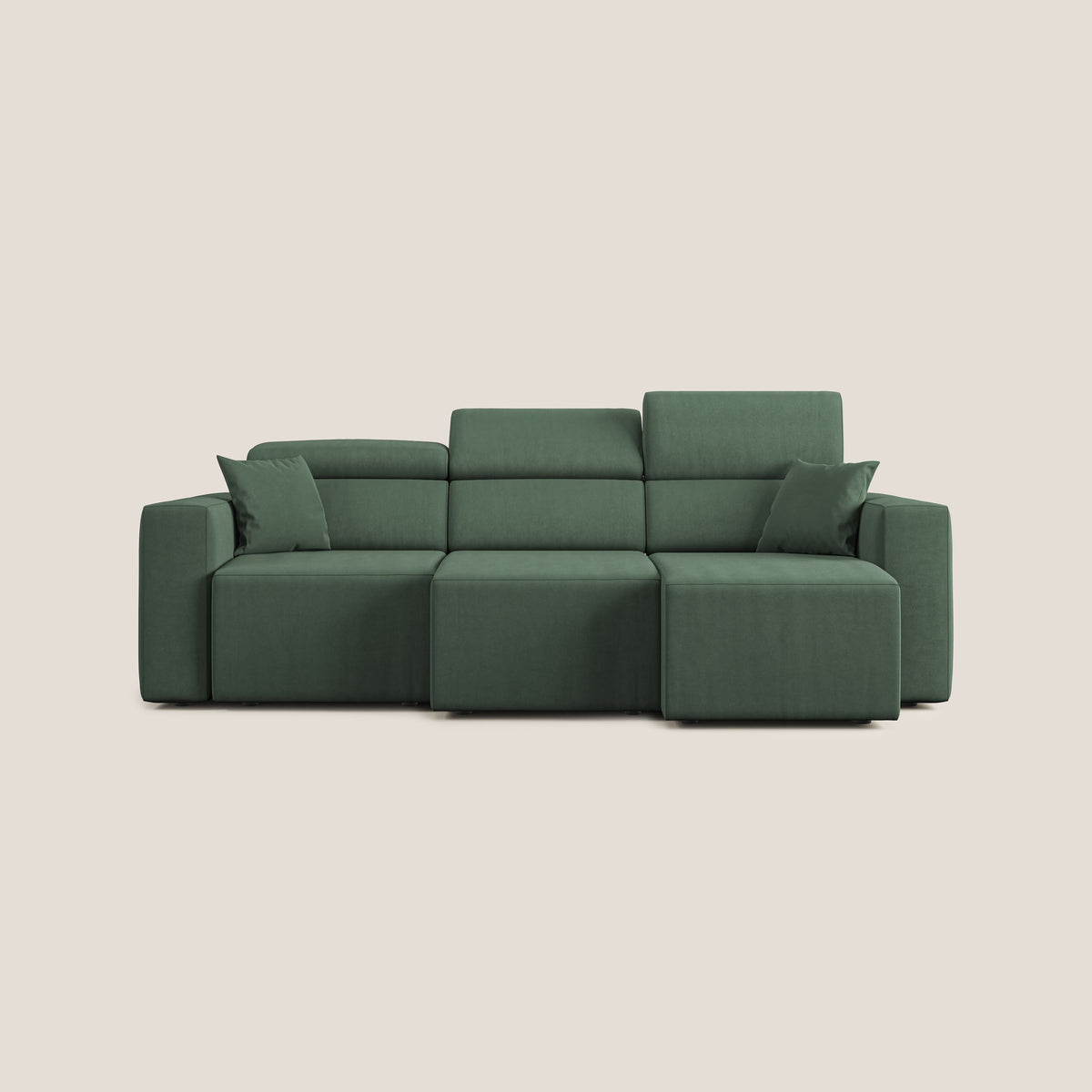 Orwell divano con 3 sedute estraibili in microfibra smacchiabile T11 verde - divitt.sbs