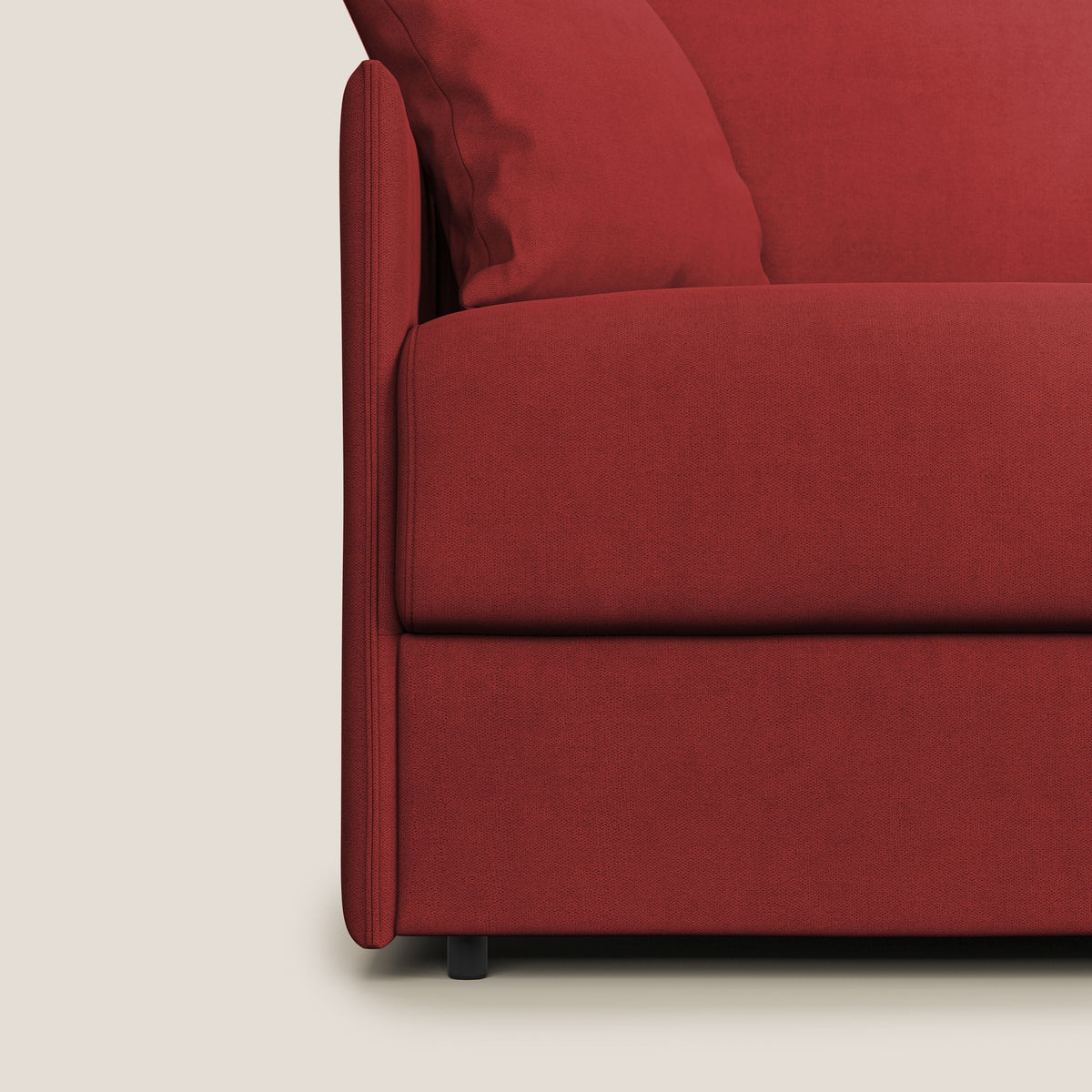 Evans Divano letto in morbido tessuto impermeabile T02 rosso - divitt.sbs