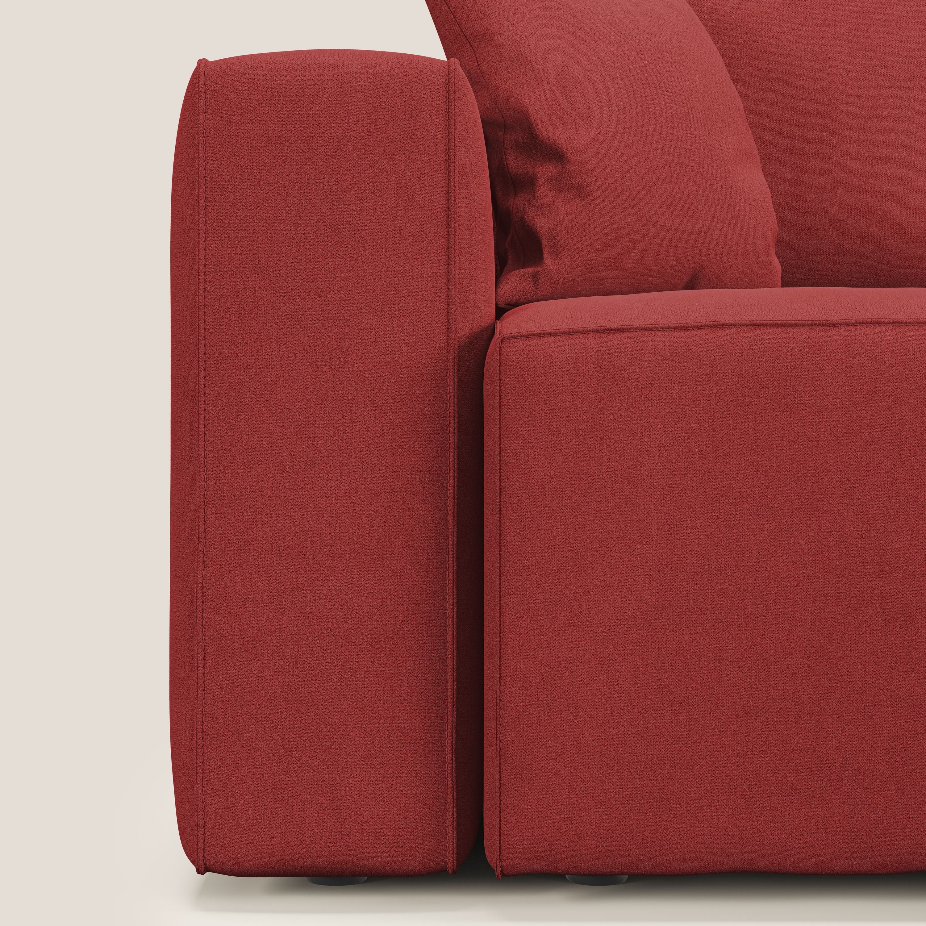Morfeo divano con 3 sedute estraibili in morbido tessuto impermeabile T02 rosso - divitt.sbs