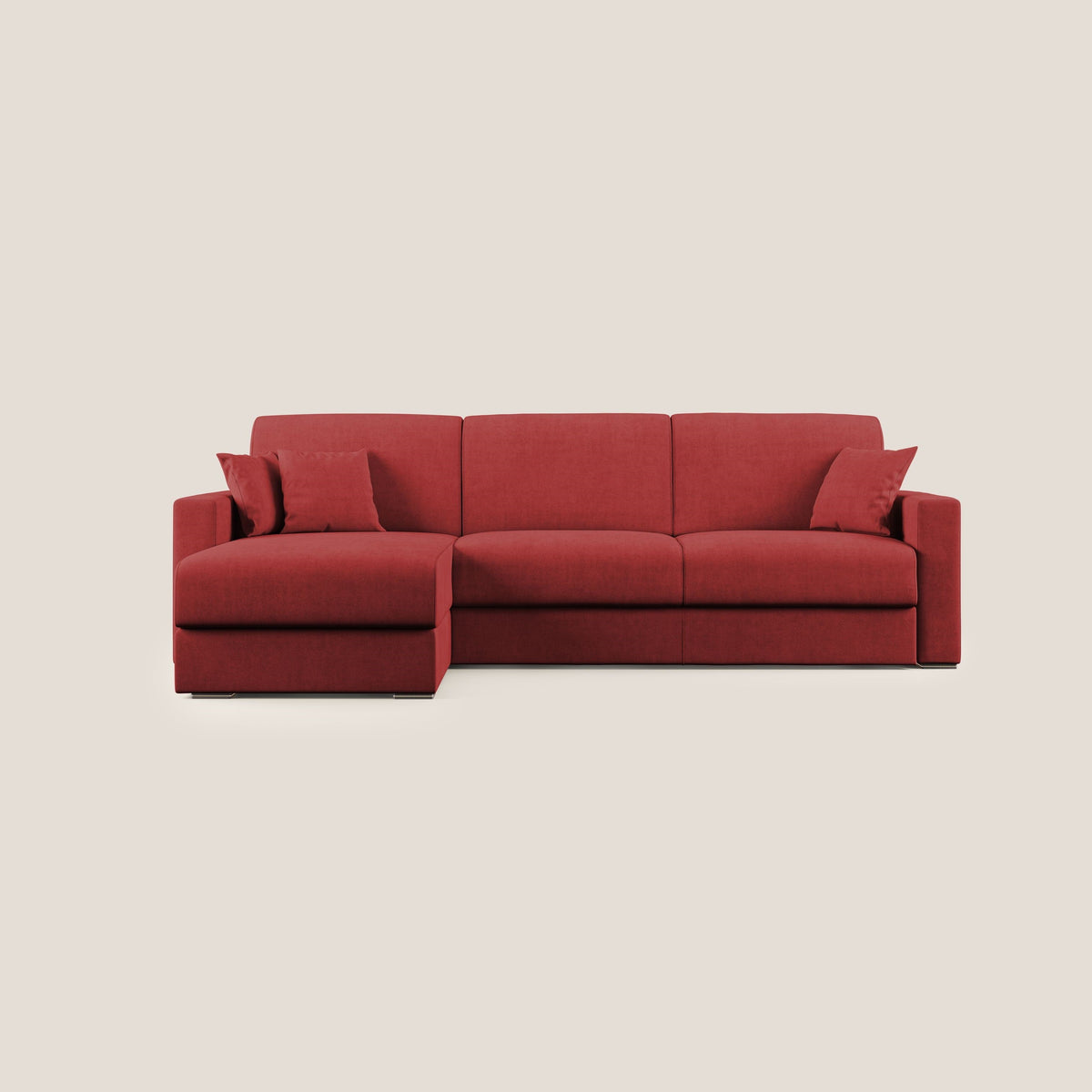 Best Divano letto angolare in tessuto impermeabile T02 rosso - divitt.sbs
