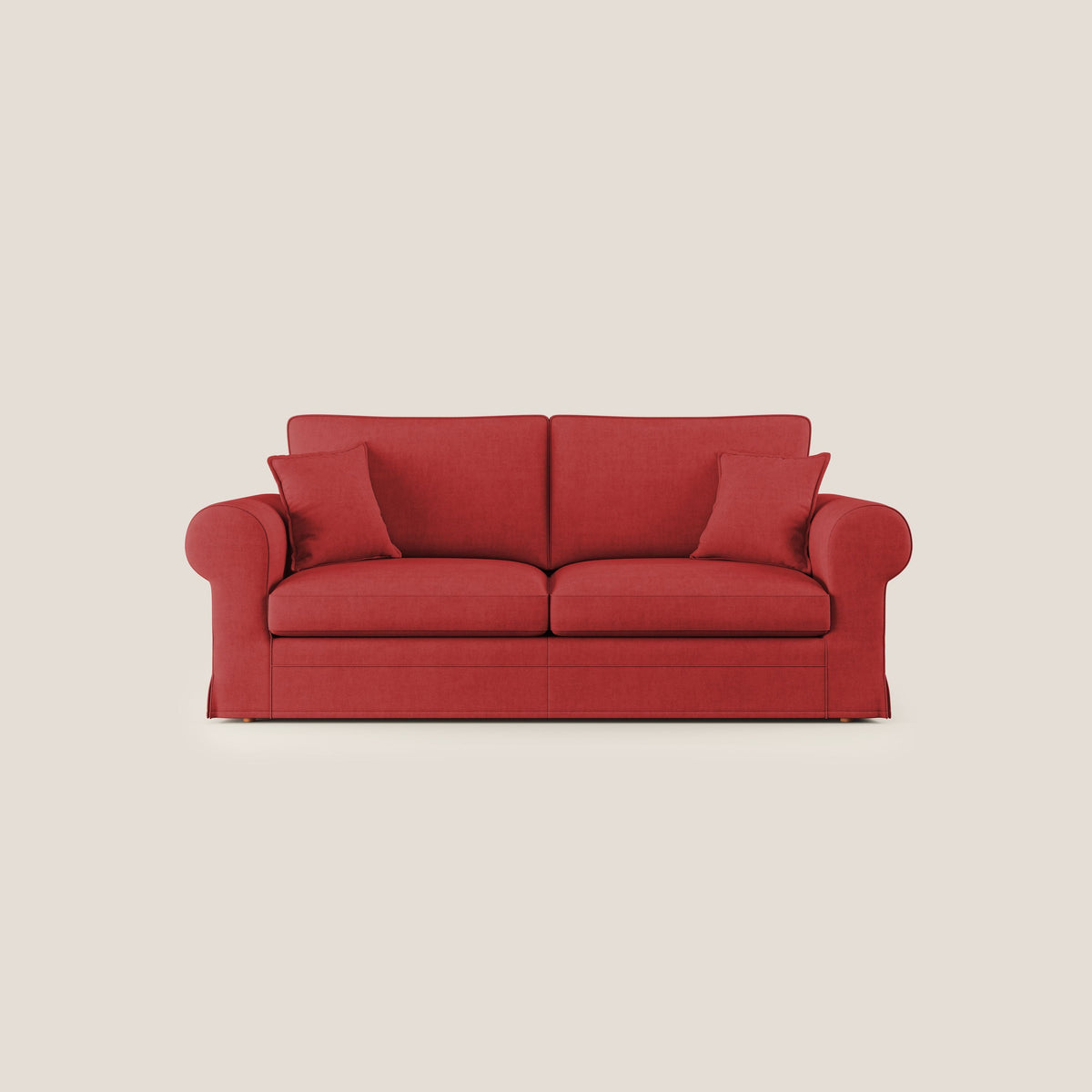 Lady divano classico in piuma d'oca realizzato con tessuto impermeabile T02 rosso - divitt.sbs