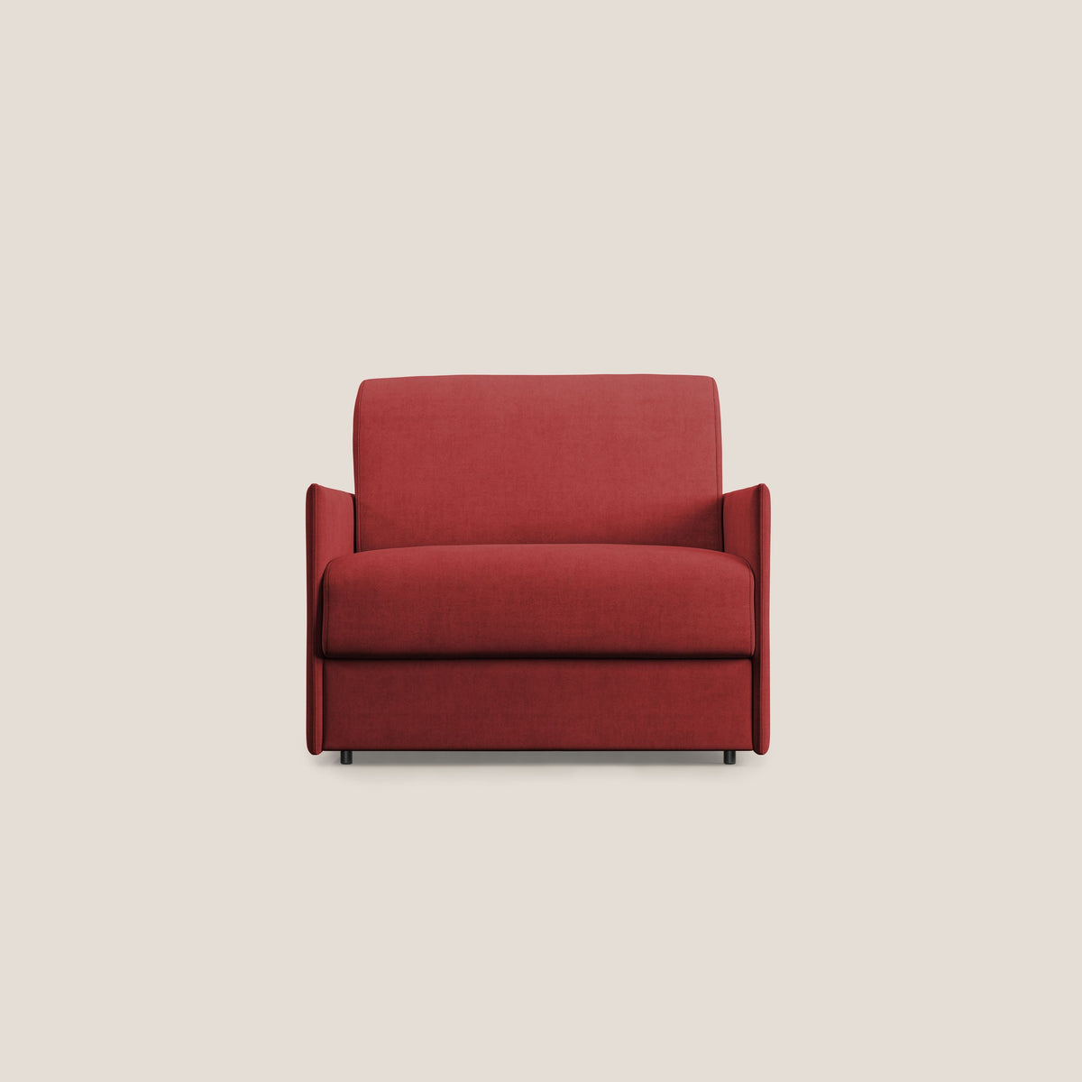 Evans poltrona letto in morbido tessuto impermeabile T02 rosso - divitt.sbs