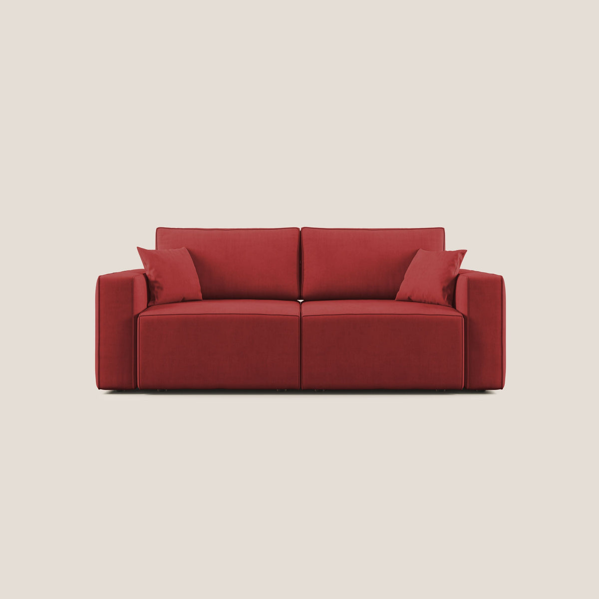 Morfeo divano con sedute estraibili in morbido tessuto impermeabile T02 rosso - divitt.sbs