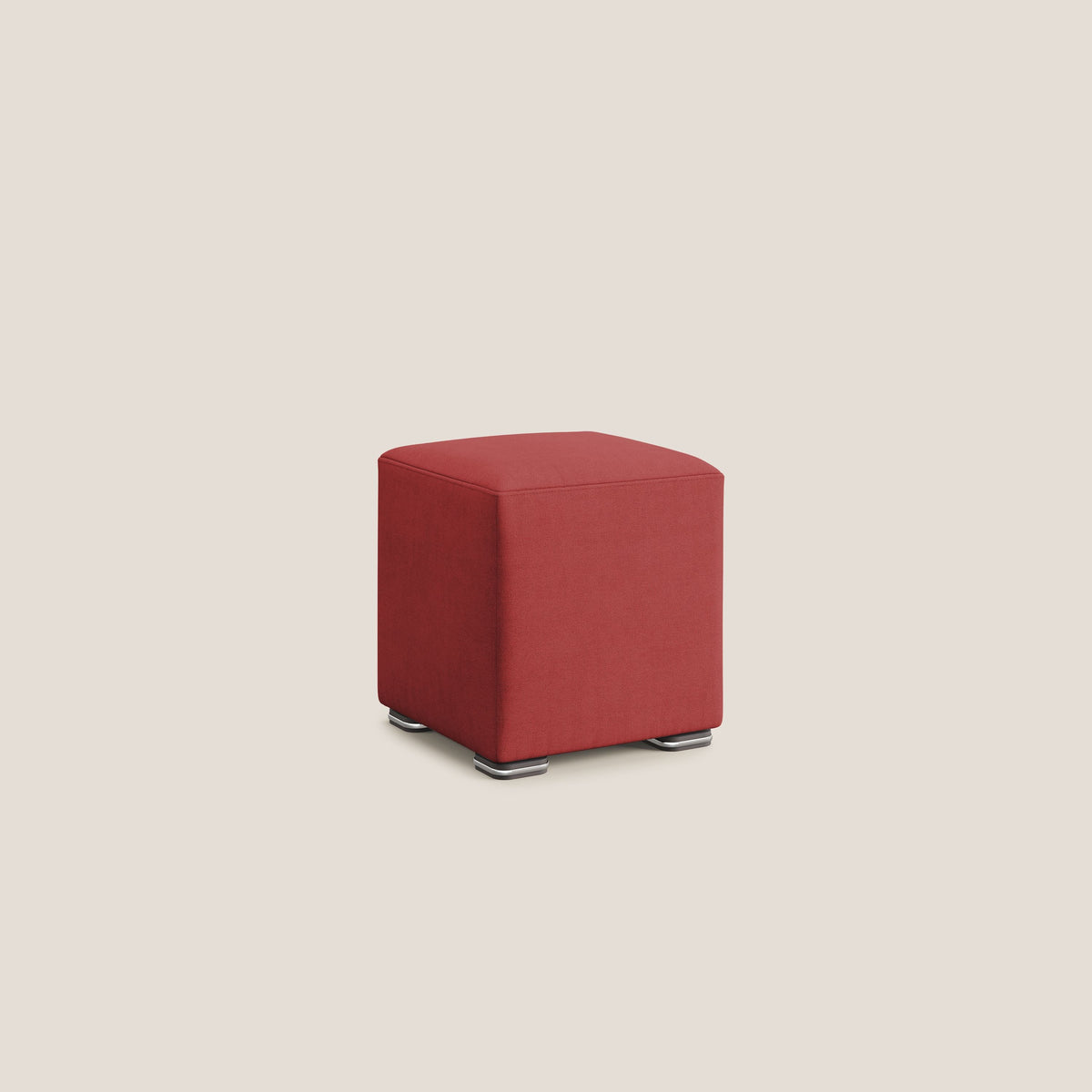Cube pouf in tessuto morbido impermeabile T02 rosso - divitt.sbs