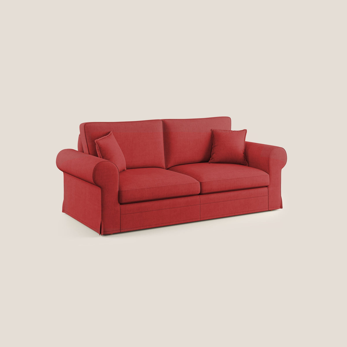 Lady divano classico in piuma d'oca realizzato con tessuto impermeabile T02 rosso - divitt.sbs