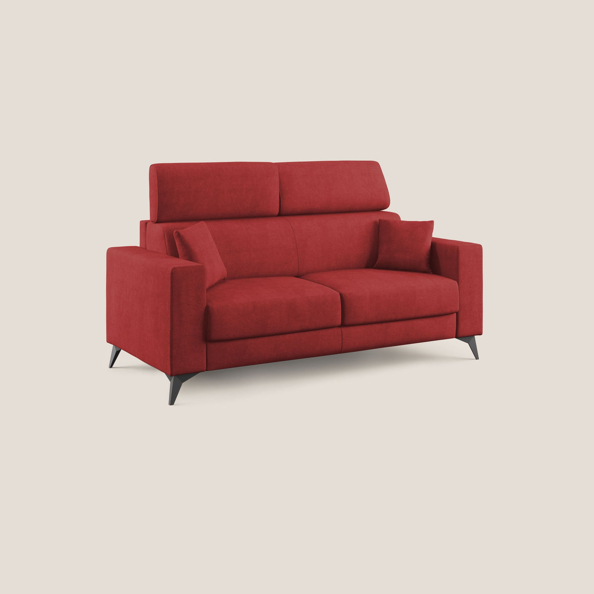 Pegaso divano letto con poggiatesta reclinabili e rivestimento T02 rosso - divitt.sbs