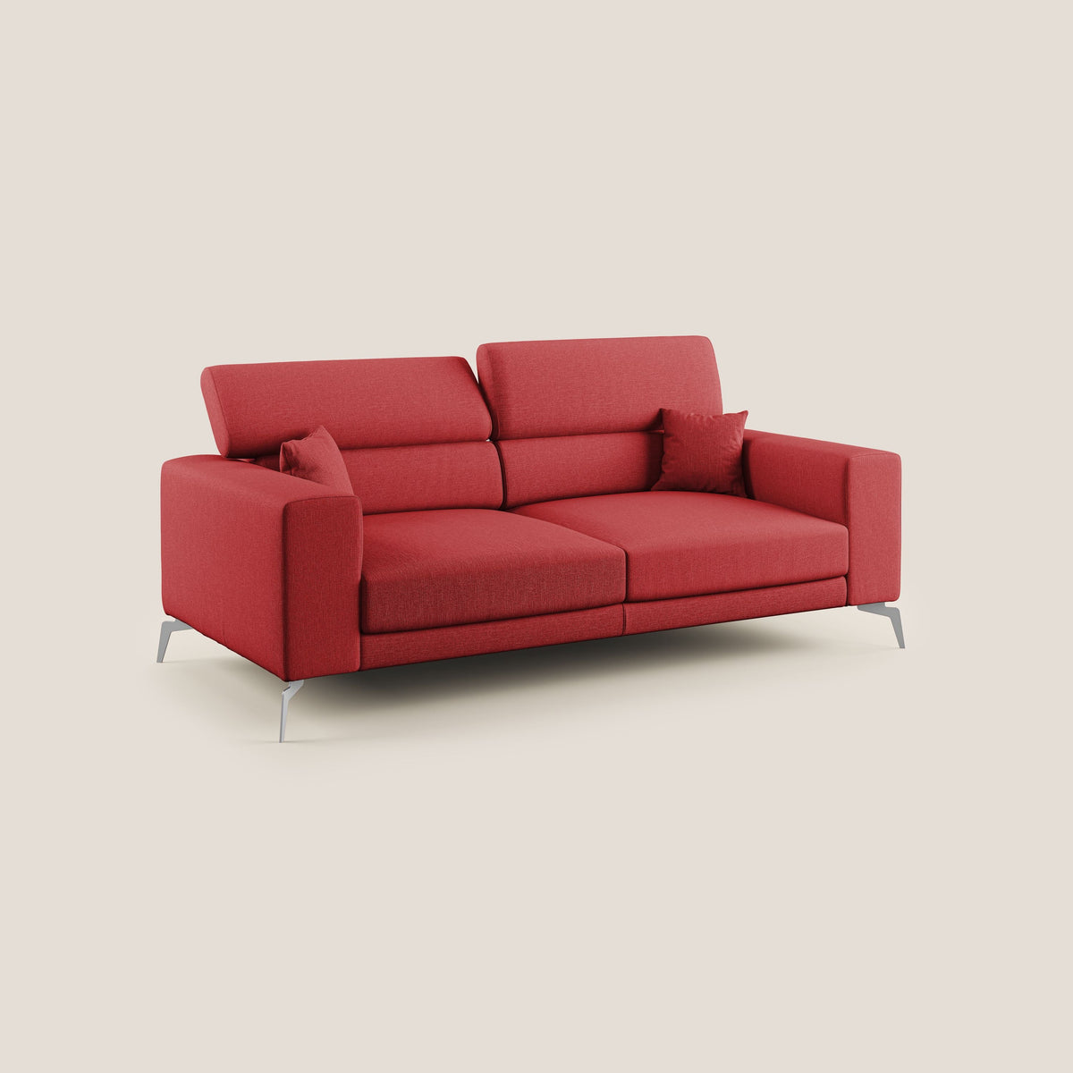 Blade Divano con poggiatesta reclinabili in tessuto impermeabile misto cotone T13 rosso - divitt.sbs