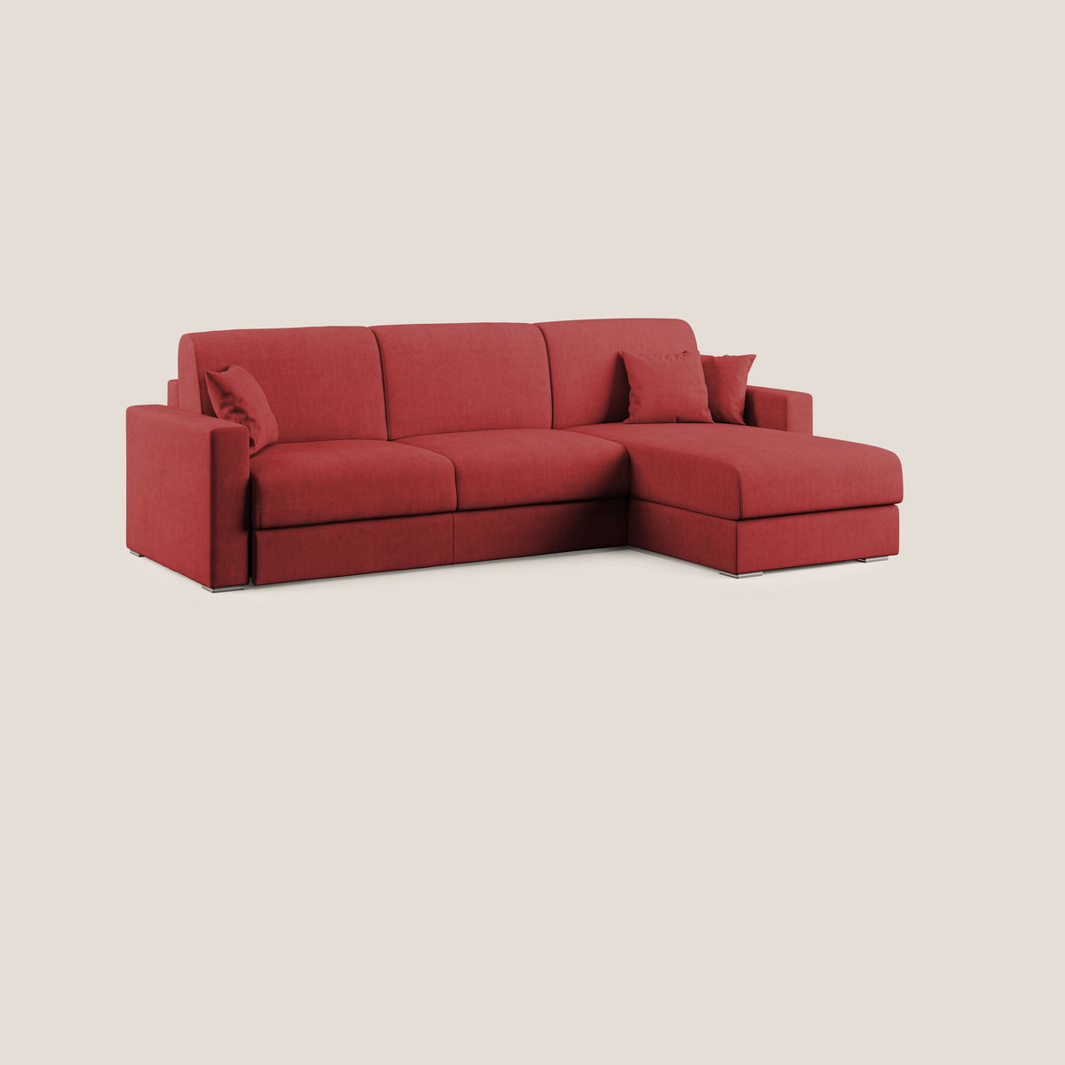 Best Divano letto angolare in tessuto impermeabile T02 rosso - divitt.sbs