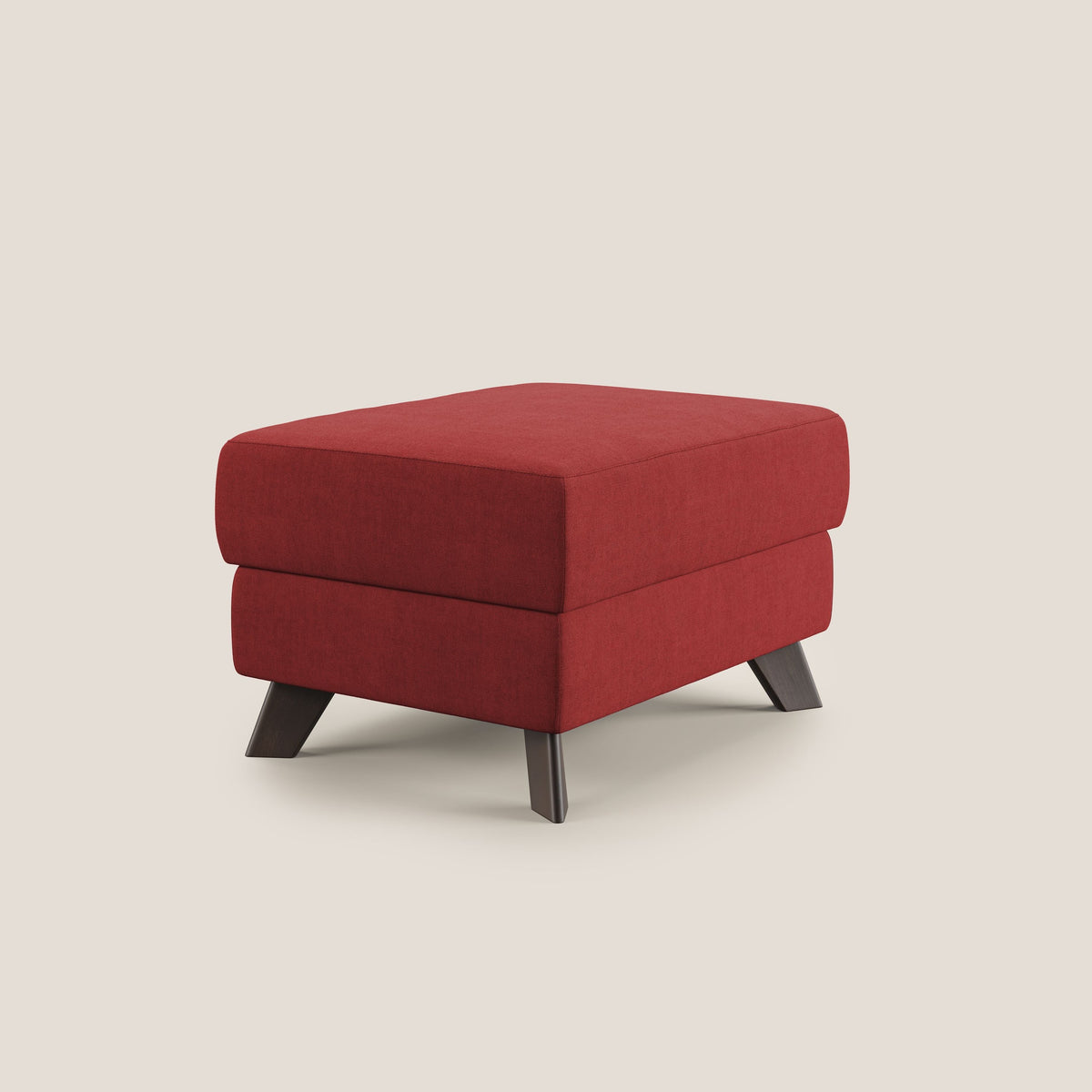 Moon Pouf contenitore e piedini alti in tessuto morbido impermeabile T02 rosso - divitt.sbs