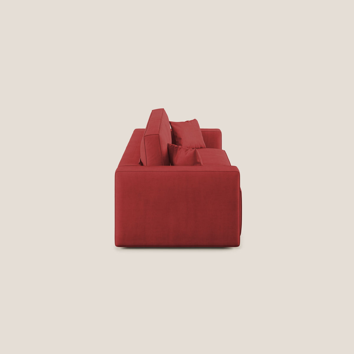 Morfeo divano con sedute estraibili in morbido tessuto impermeabile T02 rosso - divitt.sbs