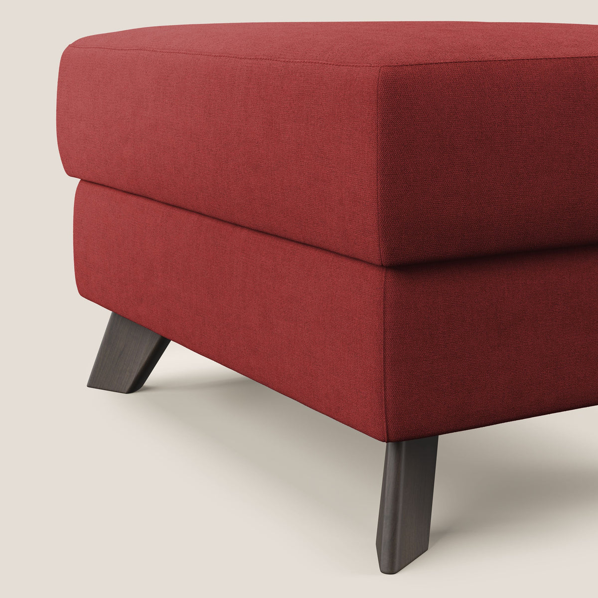 Moon Pouf contenitore e piedini alti in tessuto morbido impermeabile T02 rosso - divitt.sbs