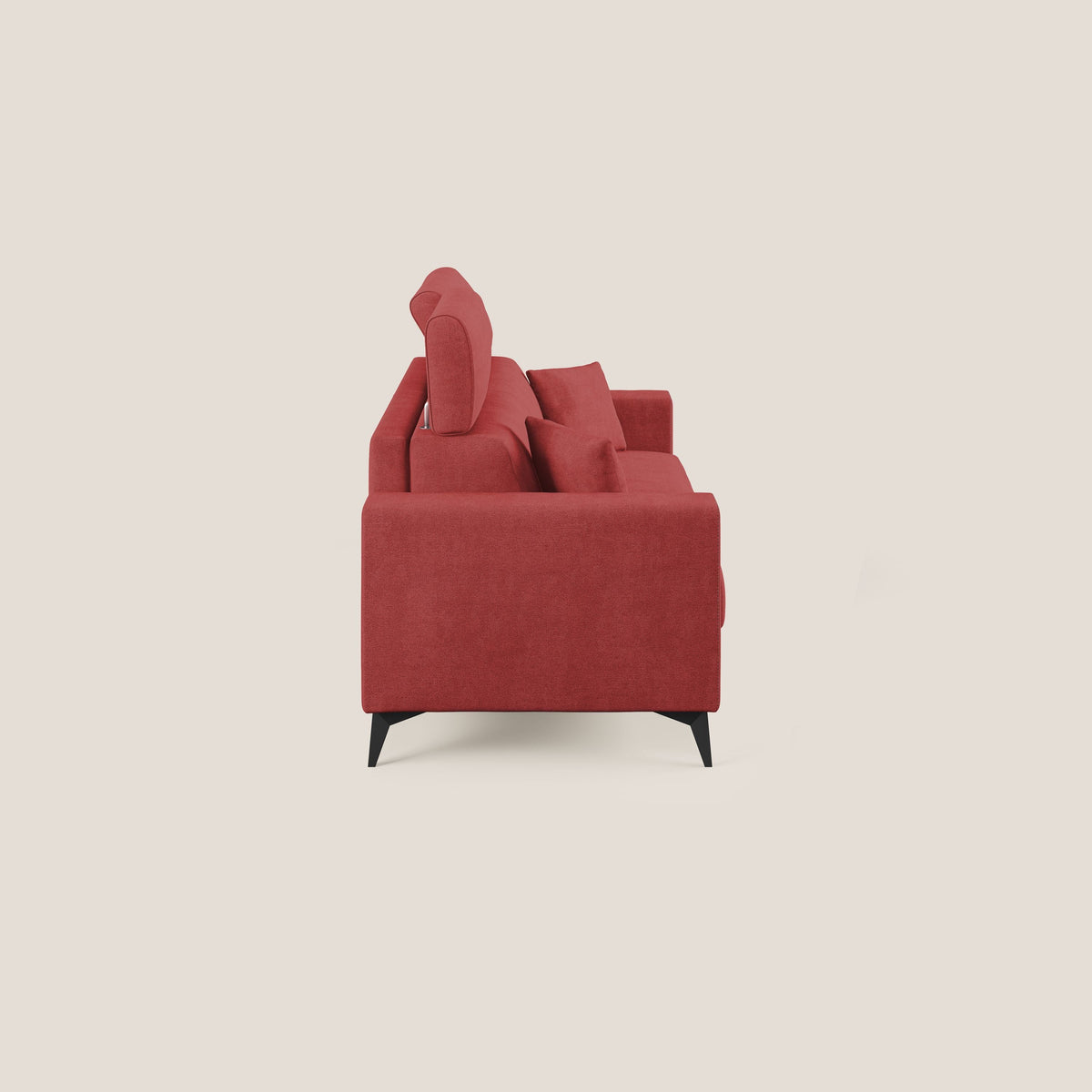 Pegaso divano letto con poggiatesta reclinabili e rivestimento T02 rosso - divitt.sbs