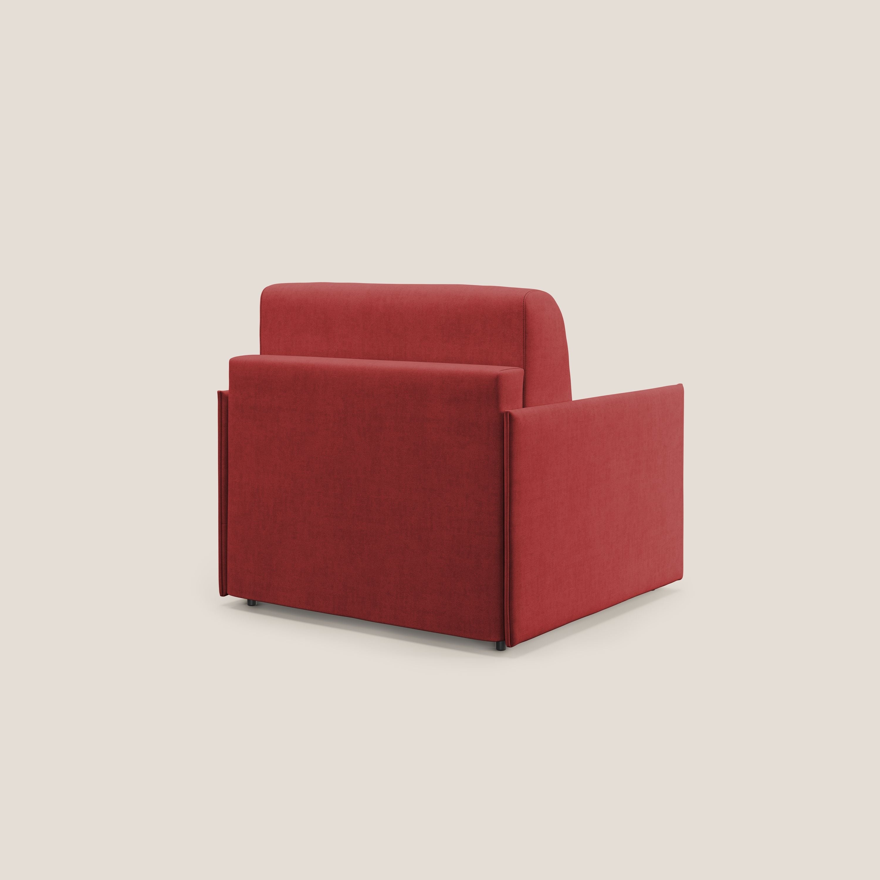 Evans poltrona letto in morbido tessuto impermeabile T02 rosso - divitt.sbs