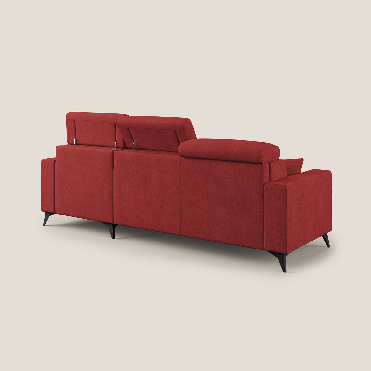 Pegaso divano letto angolare con poggiatesta reclinabili e rivestimento impermeabile T02 rosso - divitt.sbs