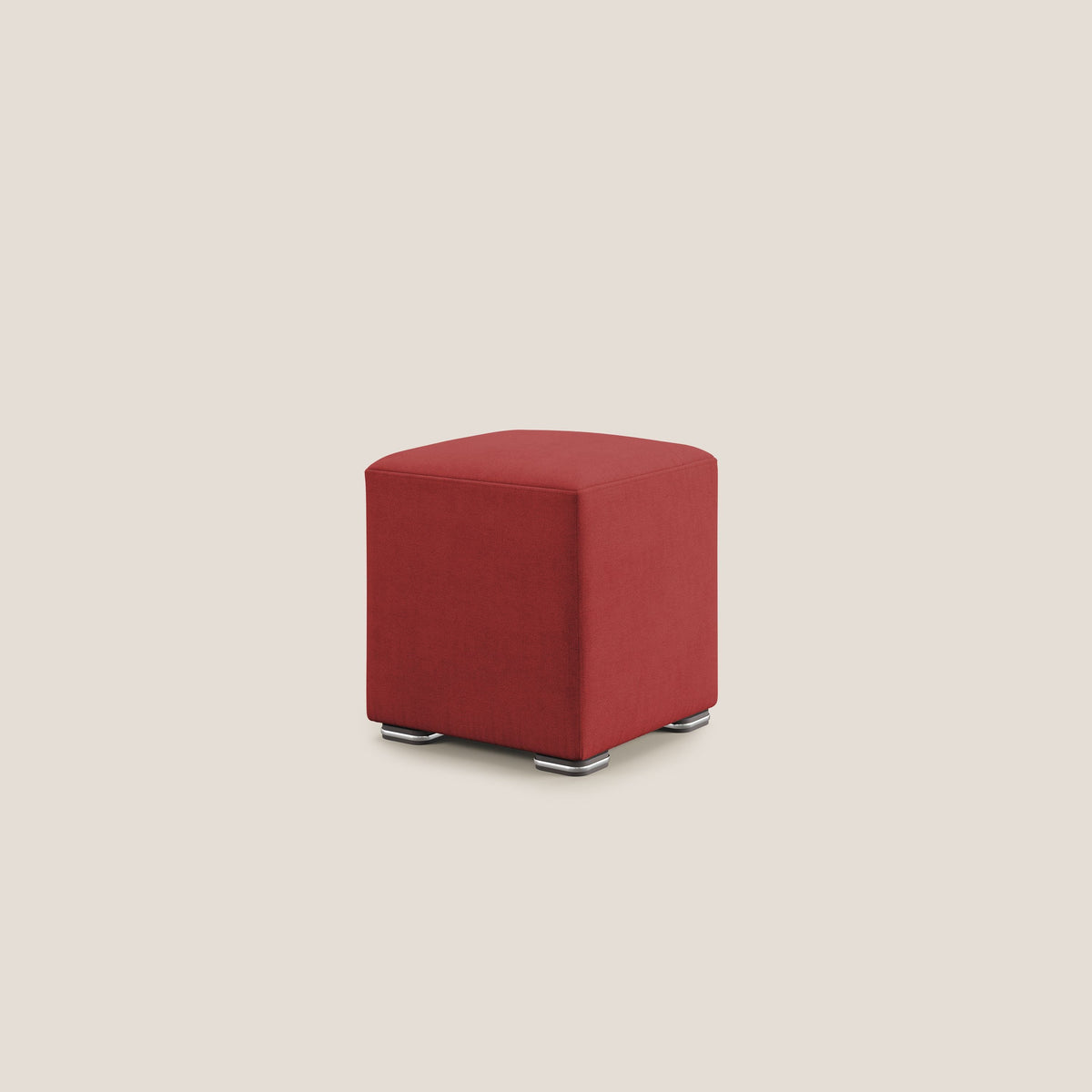 Cube pouf in tessuto morbido impermeabile T02 rosso - divitt.sbs