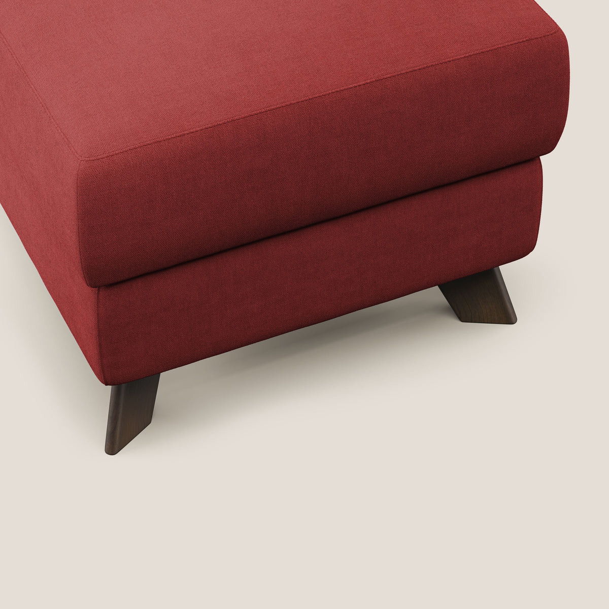 Moon Pouf contenitore e piedini alti in tessuto morbido impermeabile T02 rosso - divitt.sbs