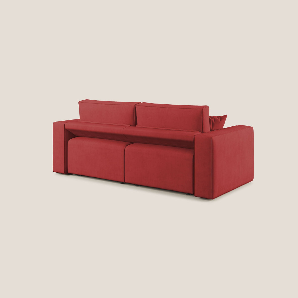 Morfeo divano con sedute estraibili in morbido tessuto impermeabile T02 rosso - divitt.sbs