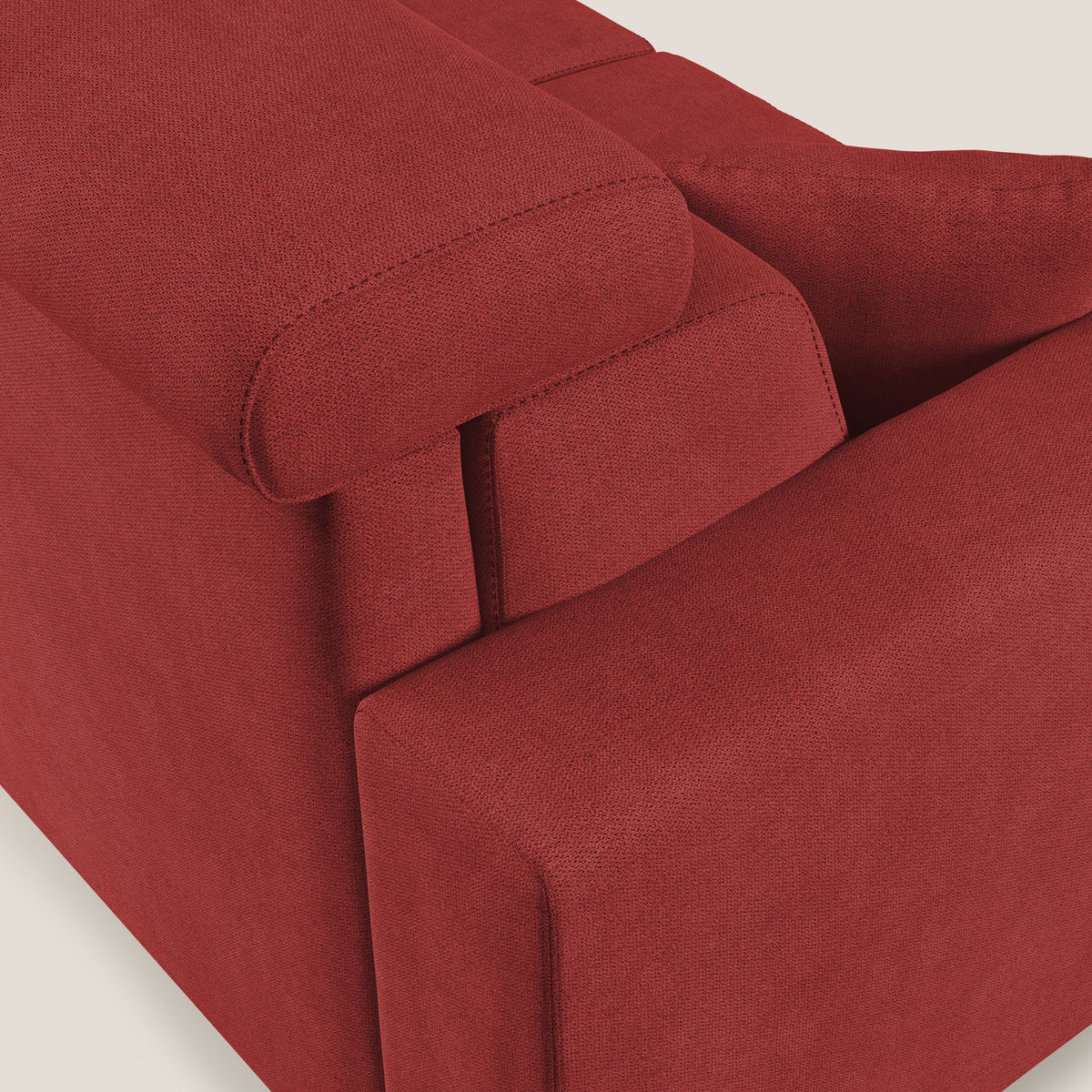 Pegaso divano letto angolare con poggiatesta reclinabili e rivestimento impermeabile T02 rosso - divitt.sbs