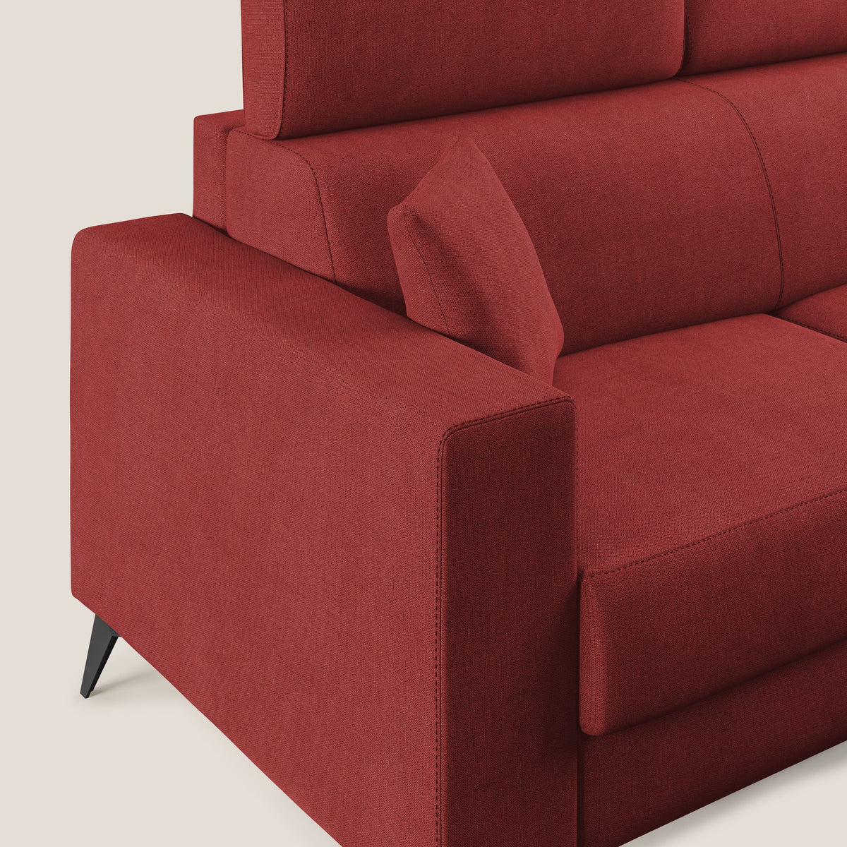 Pegaso divano letto con poggiatesta reclinabili e rivestimento T02 rosso - divitt.sbs