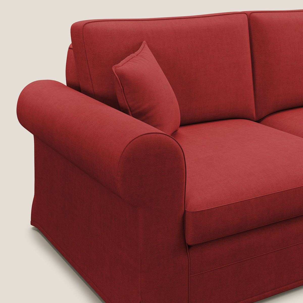 Lady divano classico in piuma d'oca realizzato con tessuto impermeabile T02 rosso - divitt.sbs