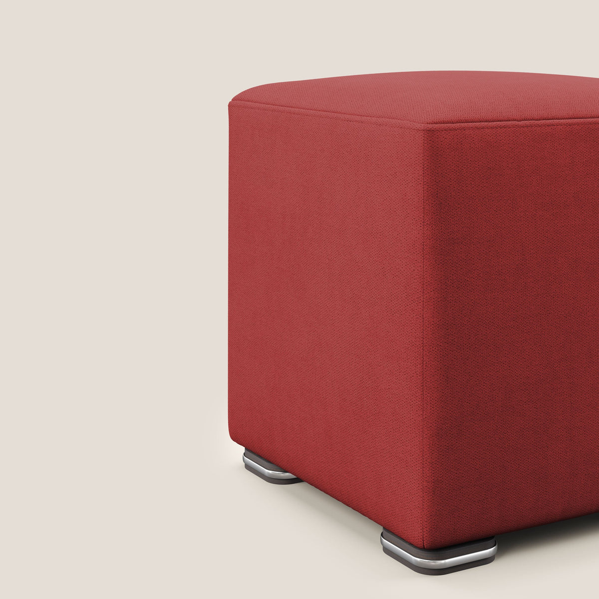 Cube pouf in tessuto morbido impermeabile T02 rosso - divitt.sbs