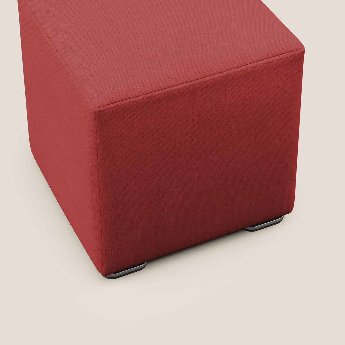 Cube pouf in tessuto morbido impermeabile T02 rosso - divitt.sbs