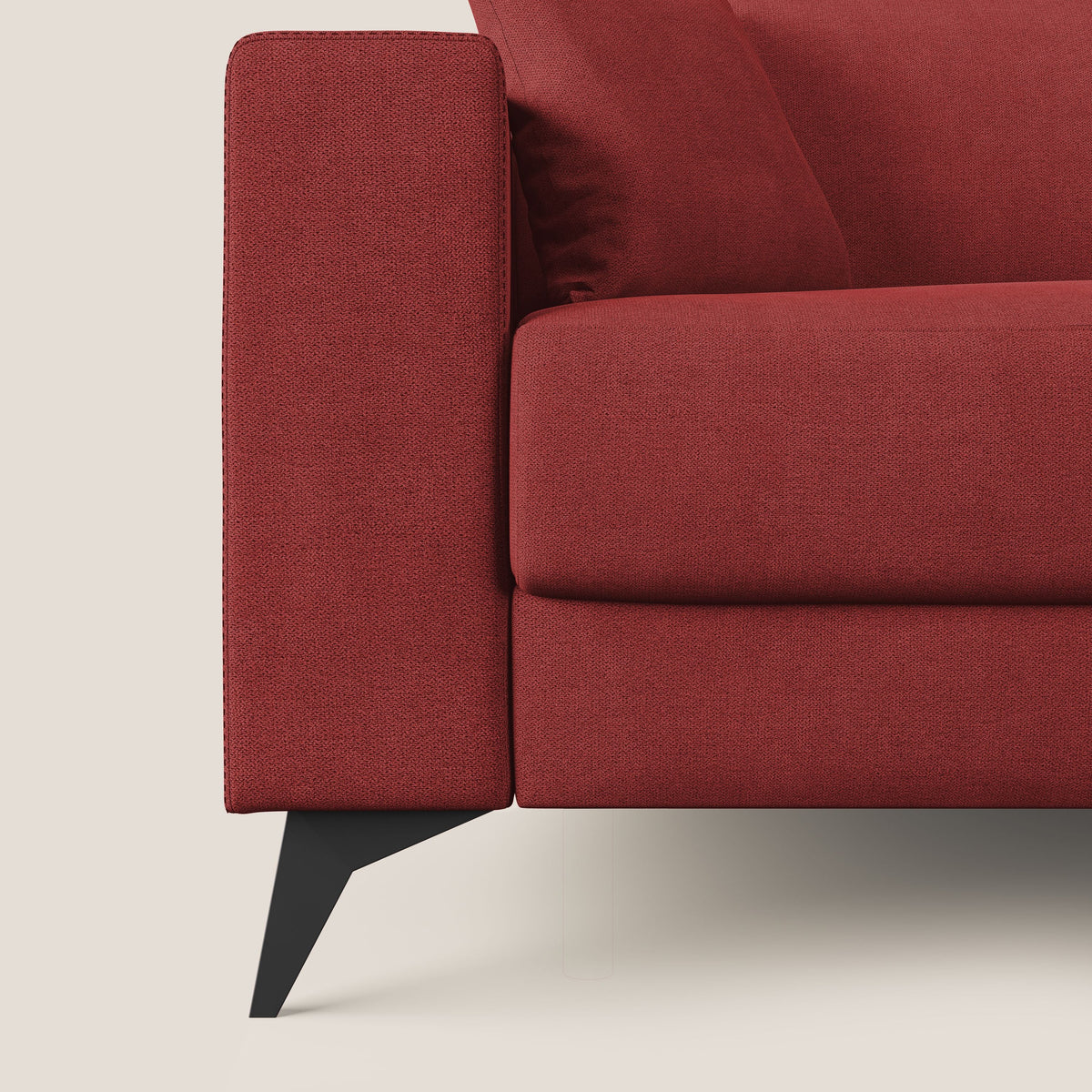 Pegaso divano letto angolare con poggiatesta reclinabili e rivestimento impermeabile T02 rosso - divitt.sbs