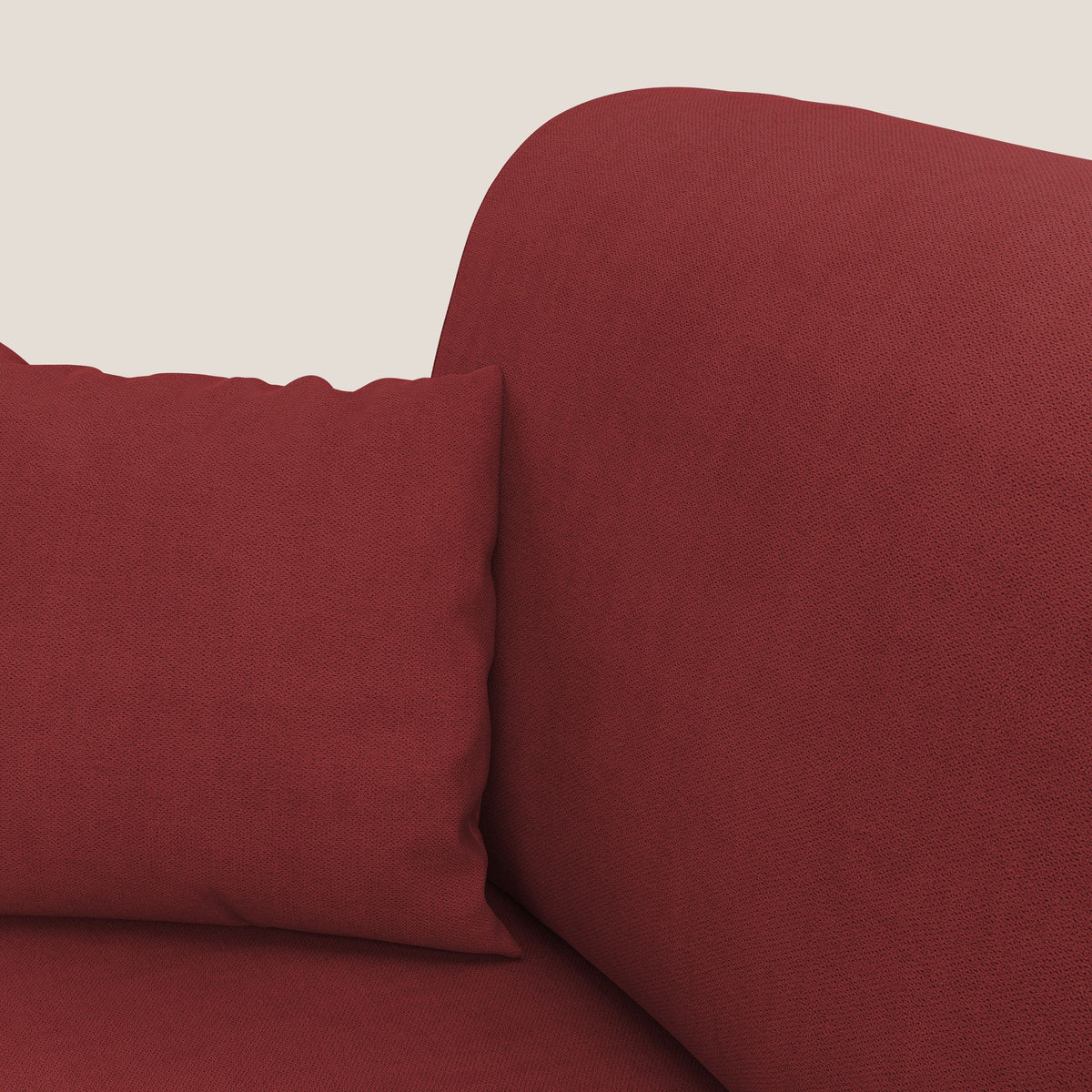 Kafka divano letto angolare in morbido tessuto impermeabile T02 rosso - divitt.sbs