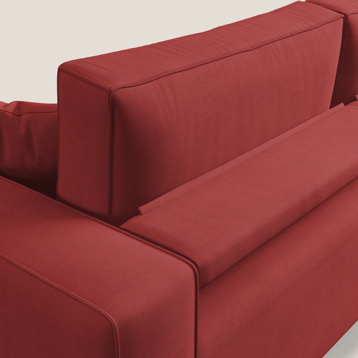 Morfeo divano con sedute estraibili in morbido tessuto impermeabile T02 rosso - divitt.sbs