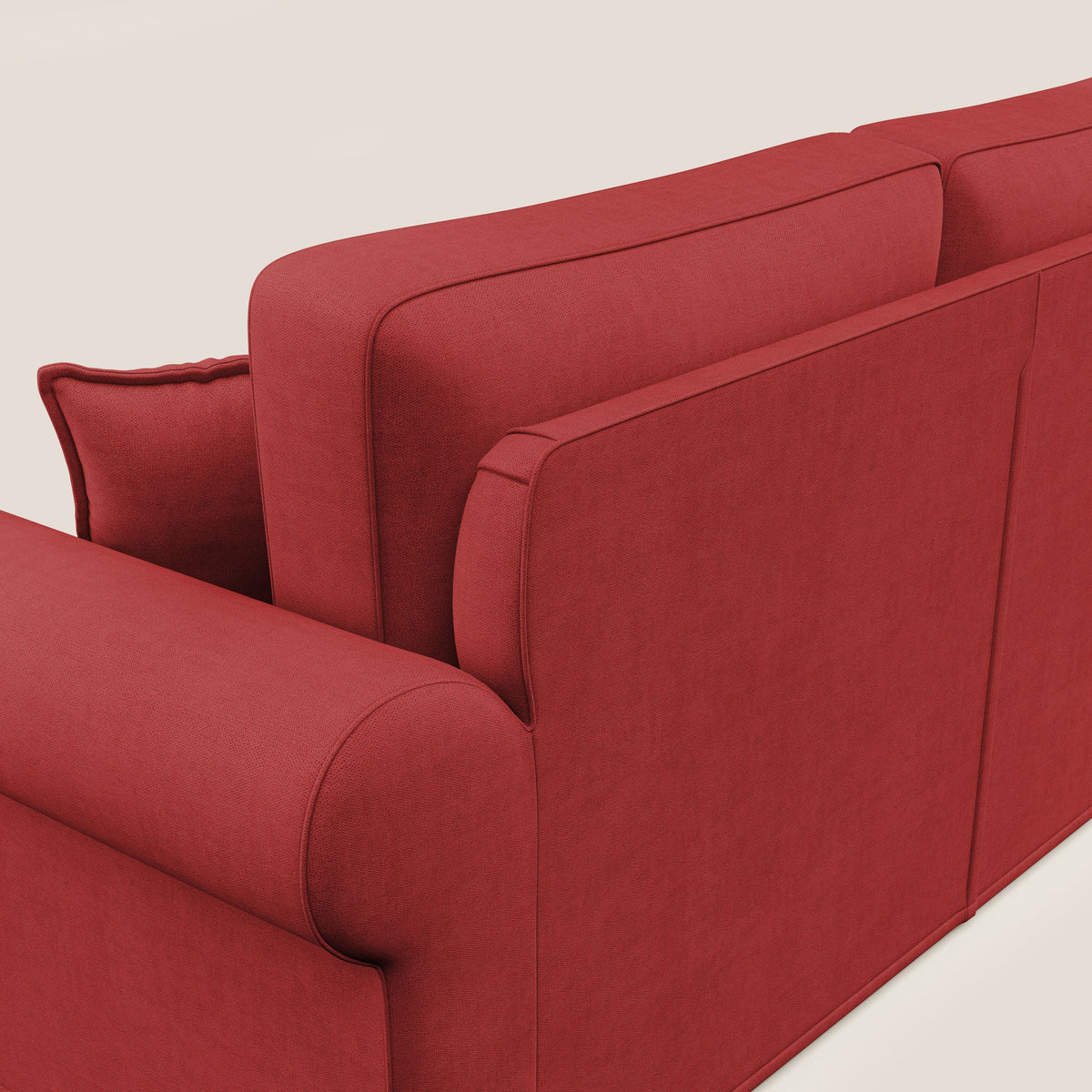 Lady divano classico in piuma d'oca realizzato con tessuto impermeabile T02 rosso - divitt.sbs