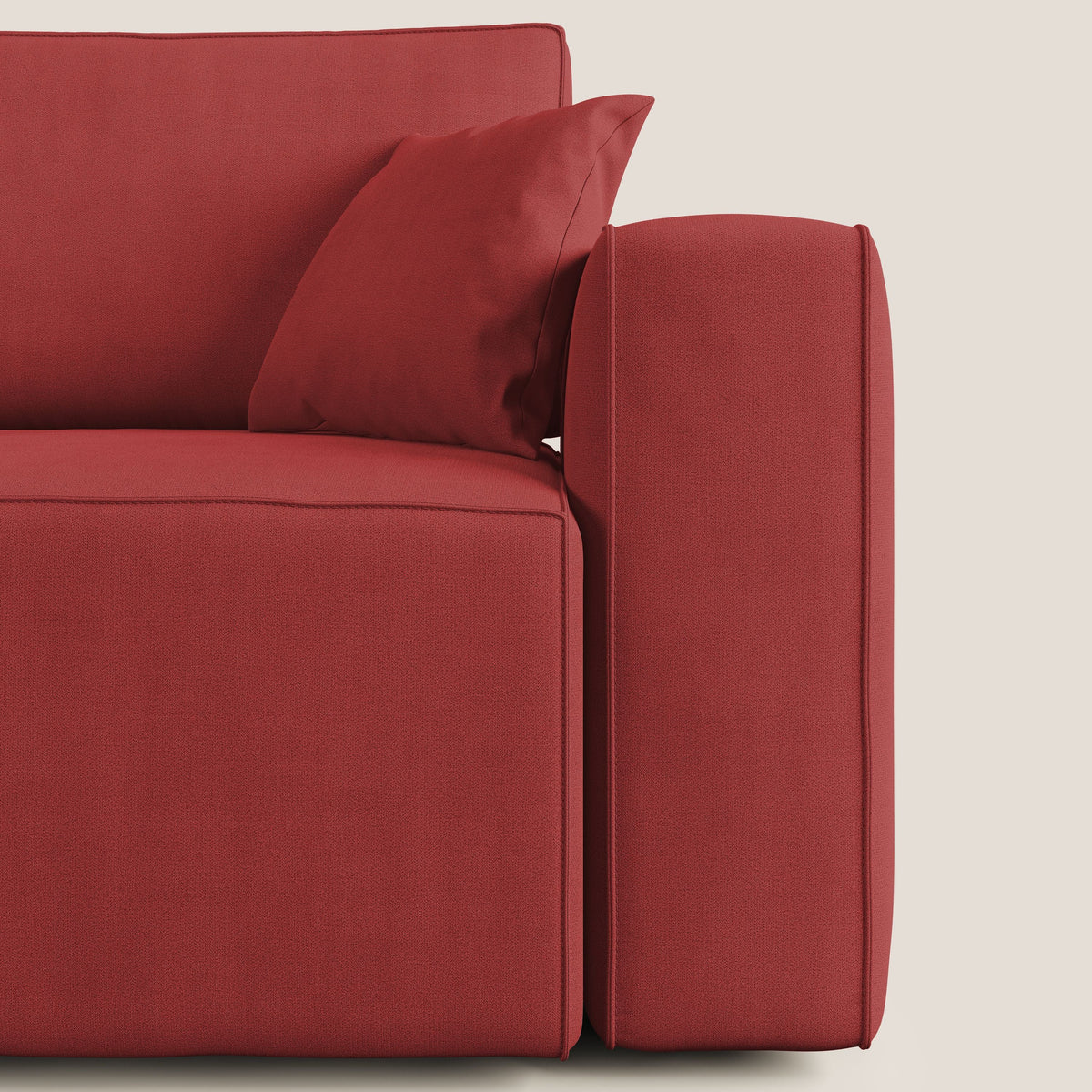 Morfeo divano con sedute estraibili in morbido tessuto impermeabile T02 rosso - divitt.sbs