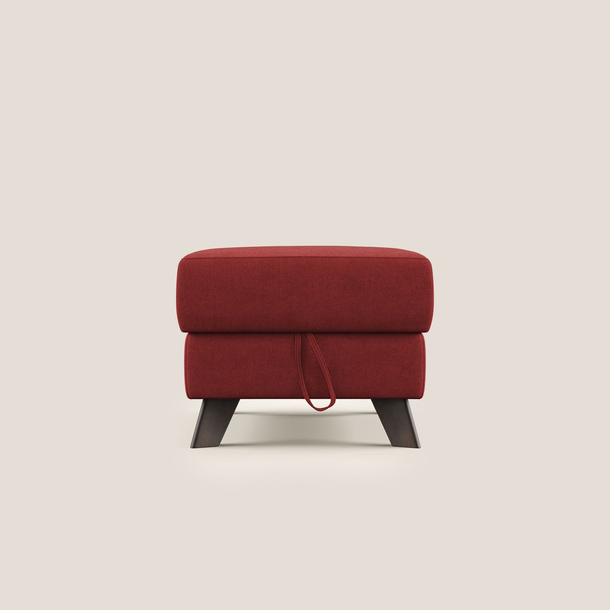 Moon Pouf contenitore e piedini alti in tessuto morbido impermeabile T02 rosso - divitt.sbs