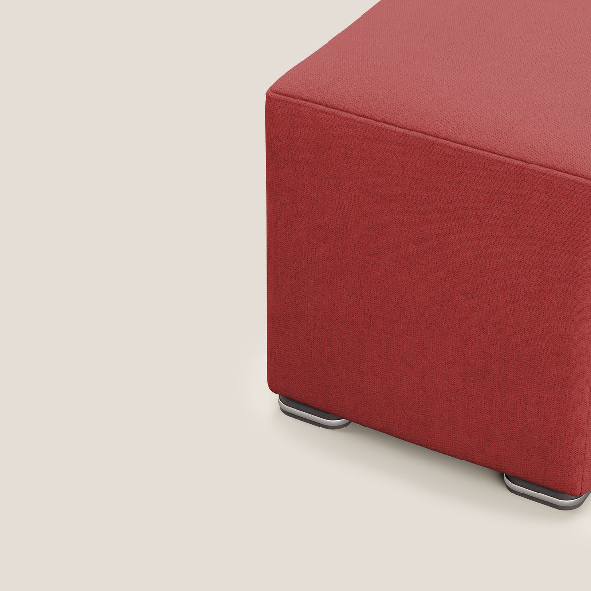 Cube pouf in tessuto morbido impermeabile T02 rosso - divitt.sbs