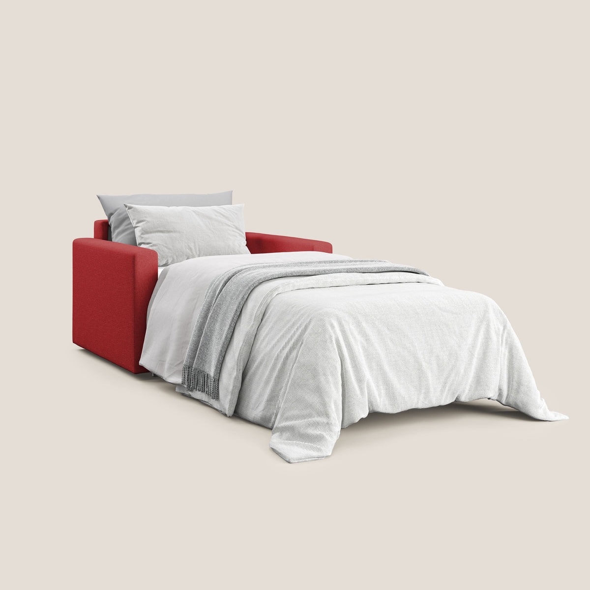 Chris poltrona letto in tessuto impermeabile T13 rosso - divitt.sbs